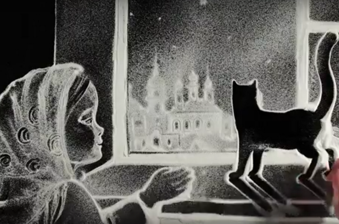 Kseniya Simonova makes New Year snow animation (VIDEO)