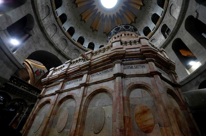 The Holy Sepulchre is to be unveiled on 22 March, reconstruction works over