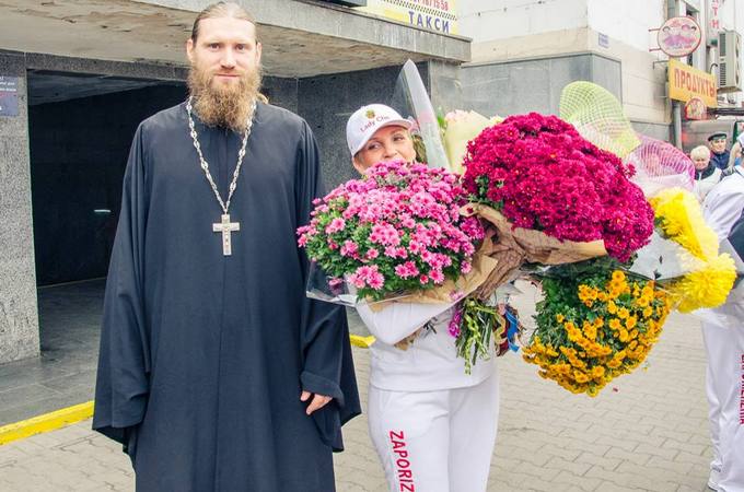 В Запорожье встретили православных спортсменов, прибывших с Чемпионата Мира