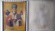 В Запорожской епархии на стене храма отобразилась икона святителя Николая