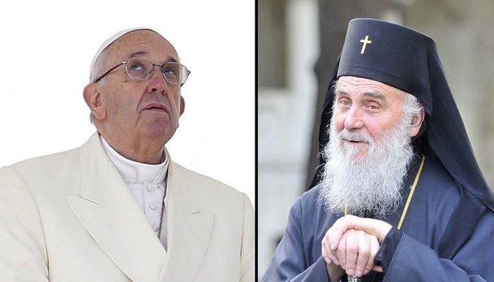 Папа римский Франциск и Патриарх Сербский Ириней