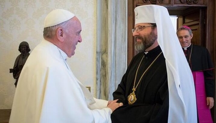 Head of the UGCC Sviatoslav Shevchuk and Pope Francis