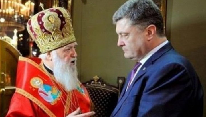 President Petro Poroshenko and head of the Kiev Patriarchate Filaret