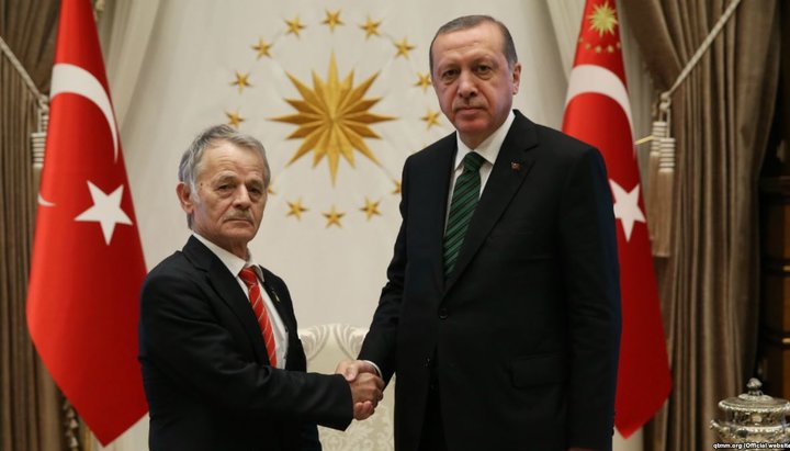 Mustafa Jemilev and Turkish President Recep Tayyip Erdogan