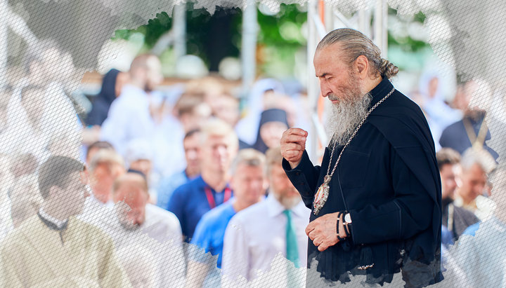 His Beatitude Onufry at the Divine Service in the Kiev-Pechersk Lavra