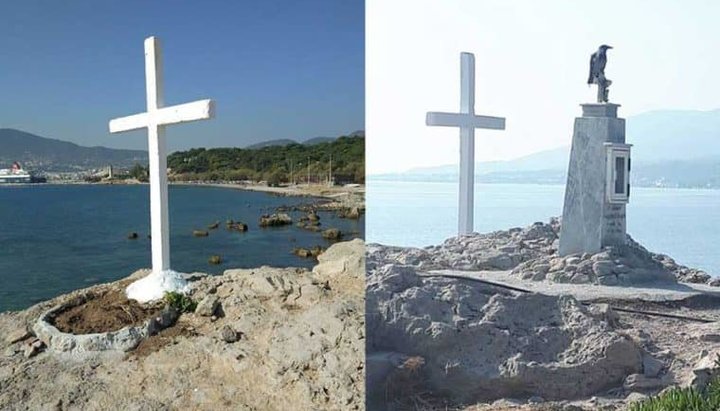 Білий хрест встановили на колишньому місці