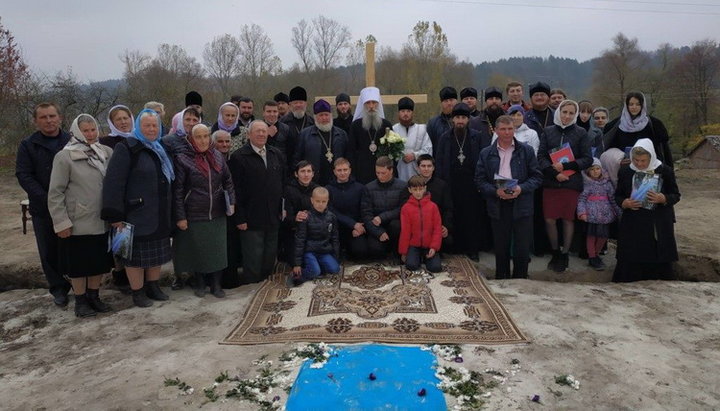 The procedure of laying the cornerstone of the temple in honor of Archangel Michael in the village of Bashuki