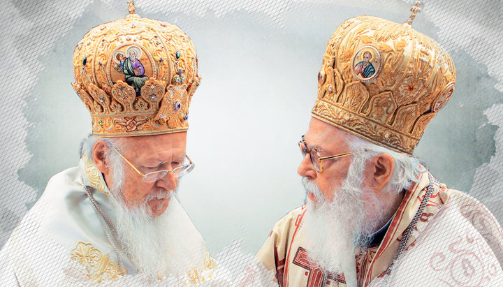 His Beatitude Archbishop Anastasios of Tirana and Patriarch Bartholomew