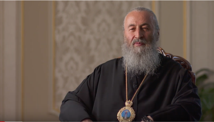 His Beatitude Metropolitan Onuphry. Photo: screen from Inter TV channel