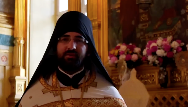 Cleric of the Serbian Orthodox Church, Archimandrite Maxim. Photo: A screenshot of the Youtube channel of the Pochaev Lavra