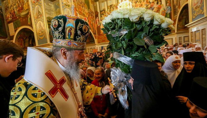 Celebrarea Preafericitului Mitropolit al Kievuluşi al întregii Ucraine Onufrie. Imagine: Biserica Ortodoxă a Ucrainei