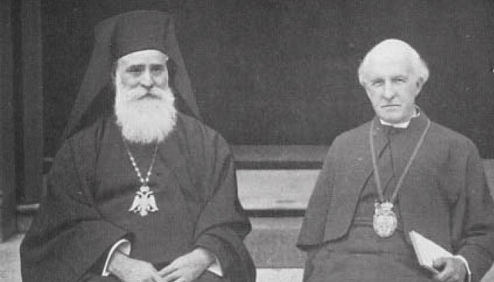 Ο Μελέτιος (Μεταξάκης) και ο Αγγλικανός Αρχιεπίσκοπος Lang. Φωτογραφία: pravoslavie.ru