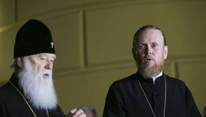 Ex-spokesman of the UOC-KP Eustraty Zoria and “honorary patriarch” Filaret. Photo: BBC