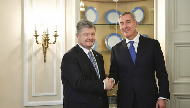 Montenegrin President Milo Djukanovic and former President Petro Poroshenko. Photo: Priamyi