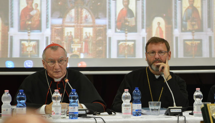 Кардинал П’єтро Паролін на синоді УГКЦ в Римі. Фото: synod.ugcc.ua