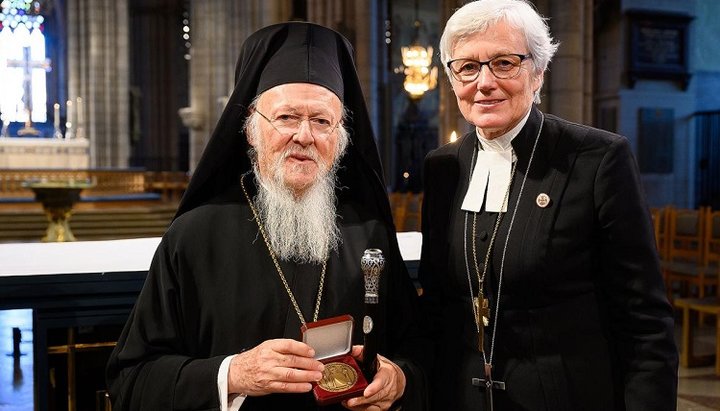 Патриарх Варфоломей и глава Лютеранской церкви Швеции Антье Якелен. Фото: lutheranworld.org