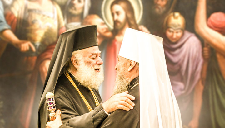Patriarhul Teodor şi Mitropolitul Onufrie. Imagine: Uniunea Jurnaliştilor Ortodocşi
