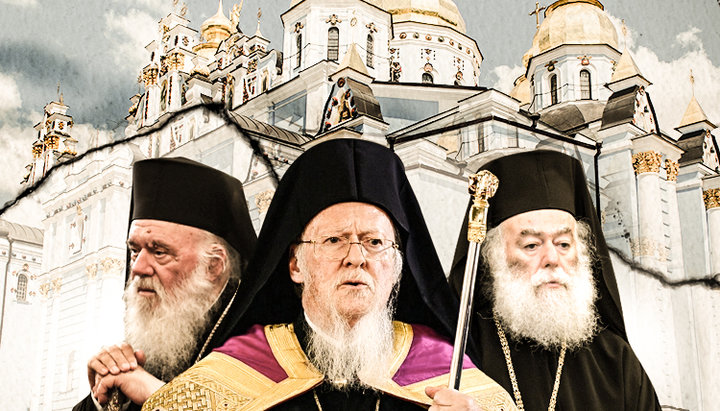 Αρχιεπίσκοπος Ιερώνυμος, Πατριάρχης Βαρθολομαίος και Πατριάρχης Θεόδωρος. Φωτογραφία: ΕΟΔ