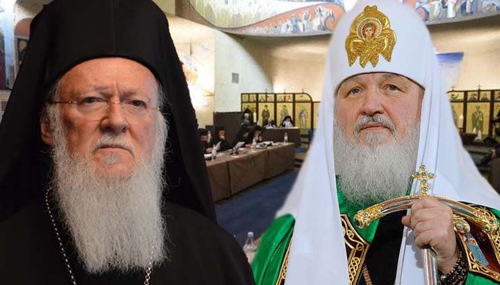 Патриарх Варфоломей и Патриарх Кирилл. Фото: Свобода