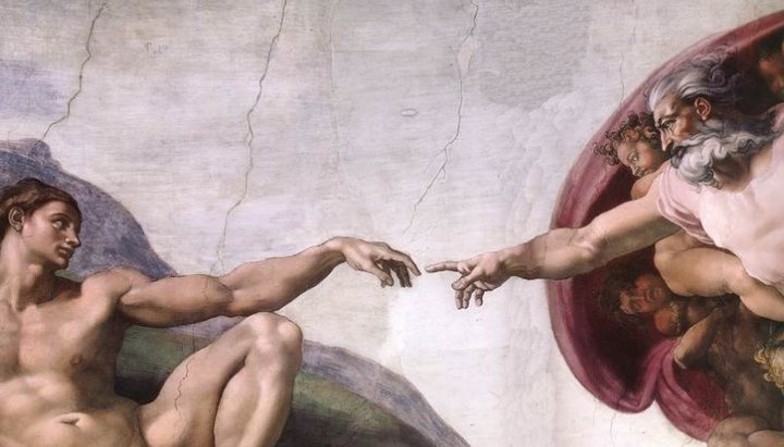 «Сотворение Адама», фреска в Сикстинской капелле работы Микеланджело. Фото:  wikipedia.org