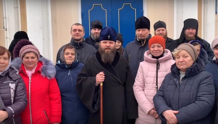 Abp. Bogolep recorded a video message in connection with the situation in the village of Uspenka. Photo: a video screen