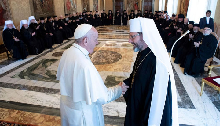 Папа римський Франциск і Святослав Шевчук. Фото: synod.ugcc.ua