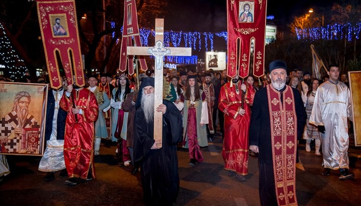 Молитвенное шествие в Подгорице. Фото: Черногорско-Приморская митрополия СПЦ