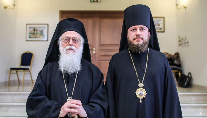 Archbishop Anastasios, Primate of the Albanian Orthodox Church, and Bishop Victor (Kotsaba). Photo: telegram