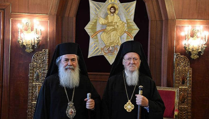 Patriarhul Teofil și Patriarhul Bartolomeu. Imagine: orthodoxtimes.com