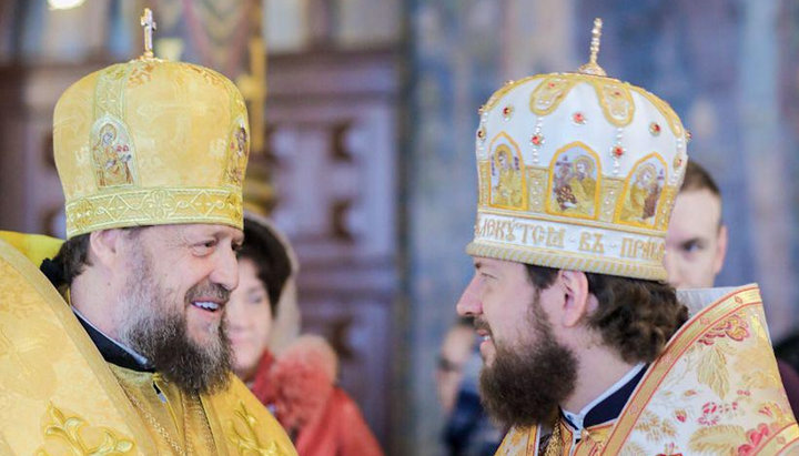 Ο επίσκοπος Γκεντεόν (Χαρόν) και ο επίσκοπος Βίκτωρ (Κοτσάμπα). Φωτογραφία: t.me/bishopvictor