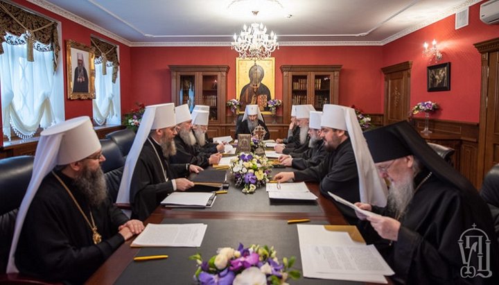 Ședința Sfântului Sinod al Bisericii Ortodoxe Ucrainene din 18.03.2020. Imagine: Biserica Ortodoxă Ucraineană
