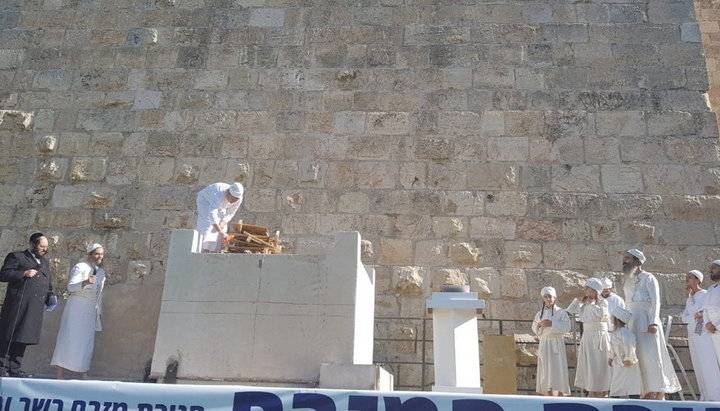 Репетиция пасхального жертвоприношения рядом с Храмовой горой. Фото: breakingisraelnews.com