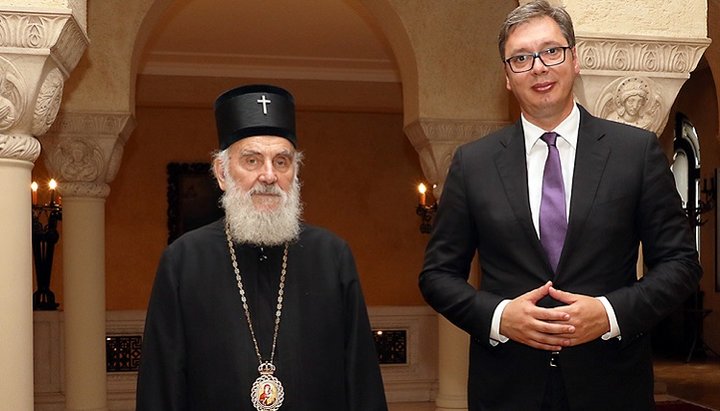 Патриарх Ириней и Александр Вучич. Фото: spc.rs