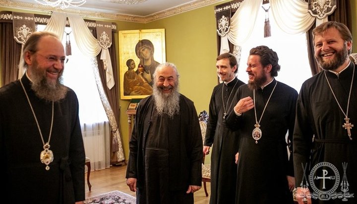 The Primate of the UOC accepts congratulations on his upcoming St Patron’s Day. Photo: Metropolitan Anthony (Pakanich)