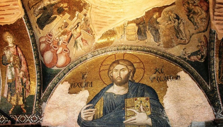 O frescă înfățișându-l pe Mântuitorul Iisus Hristos în mănăstirea Chora. Imagine: allcastle.info