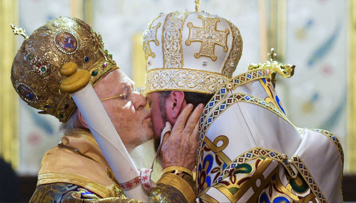 Patriarhul Bartolomeu și Epifanie Dumenko. Imagine: chelyabinsk.bezformata.com
