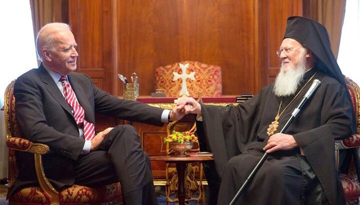Joe Biden și Patriarhul Bartolomeu. Imagine: twitter.com