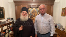 Президент Молдовы встретился с игуменом афонского монастыря Ватопед