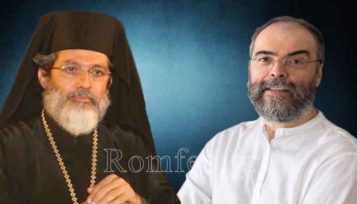 Metropolitan Makarios and Andreas Konanos. Photo: romfea.gr