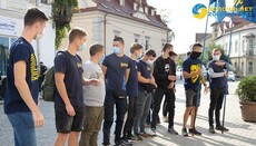 National Corps holds a rally in Zolochiv against UOC community