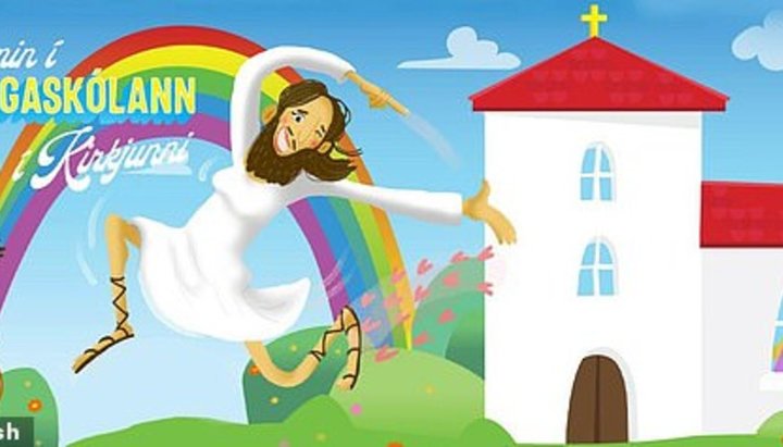 Фрагмент реклами недільної школи Національної церкви Ісландії. Фото: dailymail.co.uk