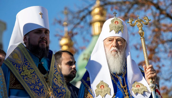 Οι ηγέτες των συγκρουόμενων «εκκλησιών» Φιάρετος Ντενισένκο και Επιφάνιος Ντουμένκο. Φωτογραφία: 112.ua