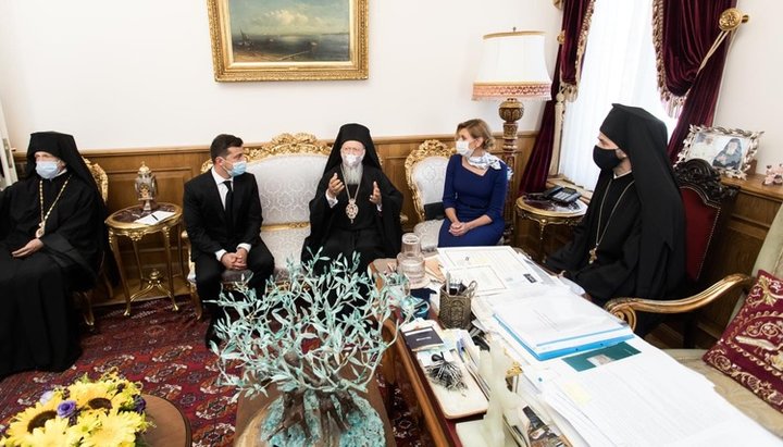 Vladimir Zelensky's meeting with Patriarch Bartholomew on 16.10.20. A photo: facebook.com/president.gov.ua