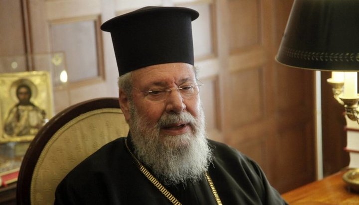 Arhiepiscopul Ciprului Hrisostom. Imagine:cityoflarnaka.com