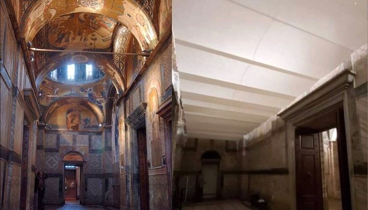 Монастир Хора в Стамбулі до, та після перетворення у мечеть. Фото: Фейсбук-сторінка О. Точинского 