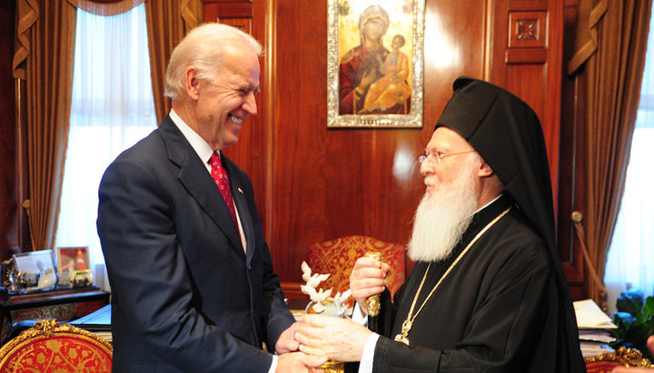 Joe Biden și Patriarhul Bartolomeu. Imagine: facebook.com/ecumenicalpatriarchate