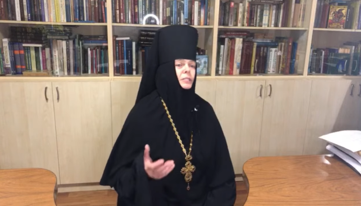 Глава Синодального відділу УПЦ «Церква і культура» ігуменя Серафима (Шевчик). Фото: YouTube / Одеська єпархія