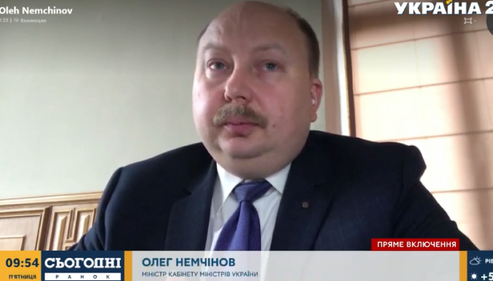 Minister of the Cabinet of Ministers Oleg Nemchinov. Photo: screenshot/YouTube/Ukraina 24