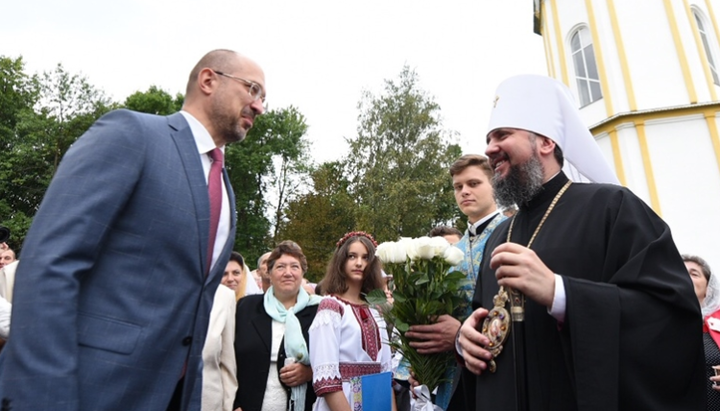 Denis Șmâgal și liderul BOaU, Epifanie Dumenko. Imagine: pomisna.info