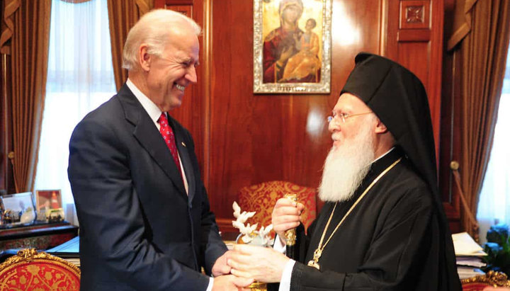 Джо Байден и патриарх Варфоломей. Фото: romfea